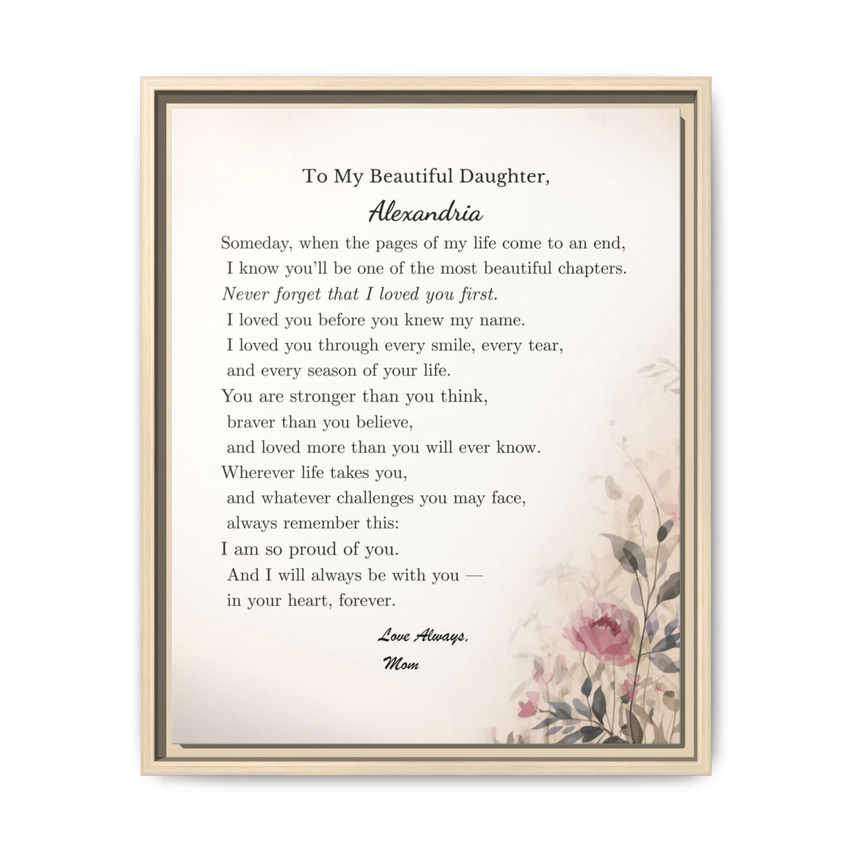 To My Daughter — A Gift From Mom She’ll Never Forget