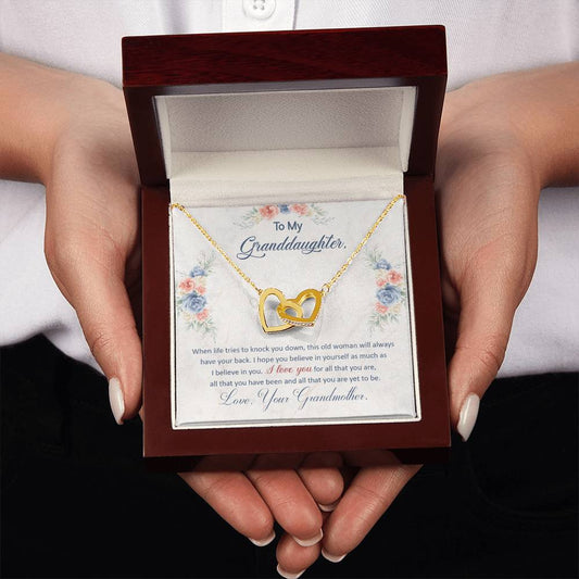 To My Granddaughter – This Old Woman Will Always Have Your Back Necklace
