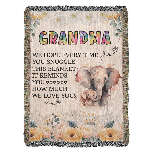 To Grandma – A Reminder of How Much We Love You | Woven Blanket