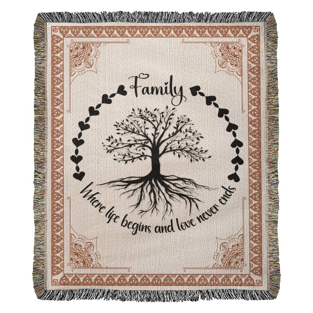 Family Roots – Celtic Tree Woven Blanket