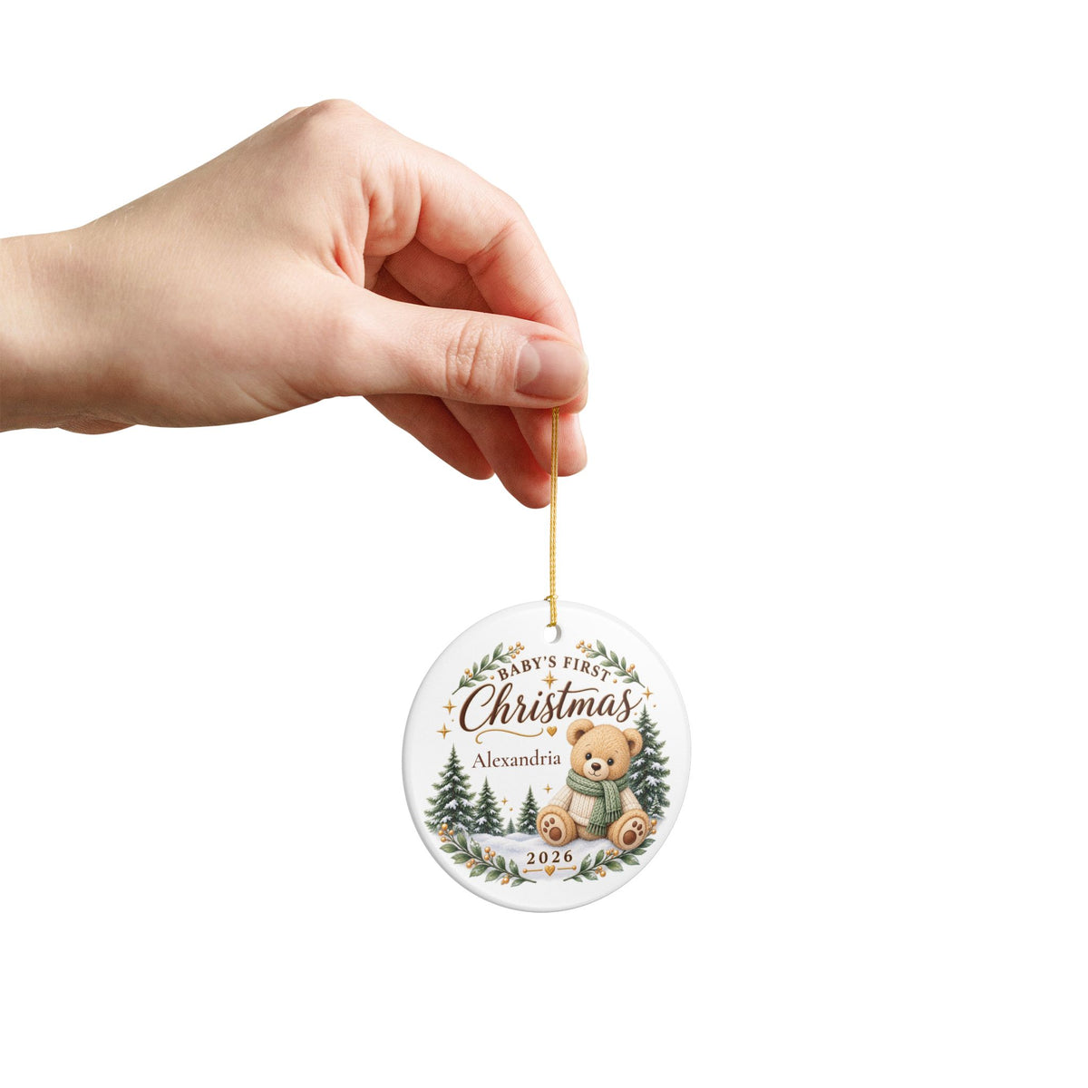 Baby’s First Christmas Ornament 2026 – Personalized Birth Stats Keepsake