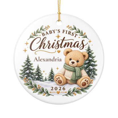 Baby’s First Christmas Ornament 2026 – Personalized Birth Stats Keepsake