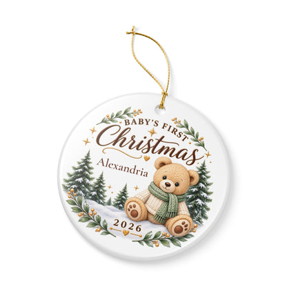 Baby’s First Christmas Ornament 2026 – Personalized Birth Stats Keepsake