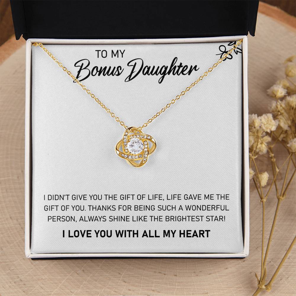 To My Bonus Daughter – Always Shine Like The Brightest Star Necklace