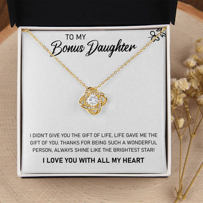 To My Bonus Daughter – Always Shine Like The Brightest Star Necklace
