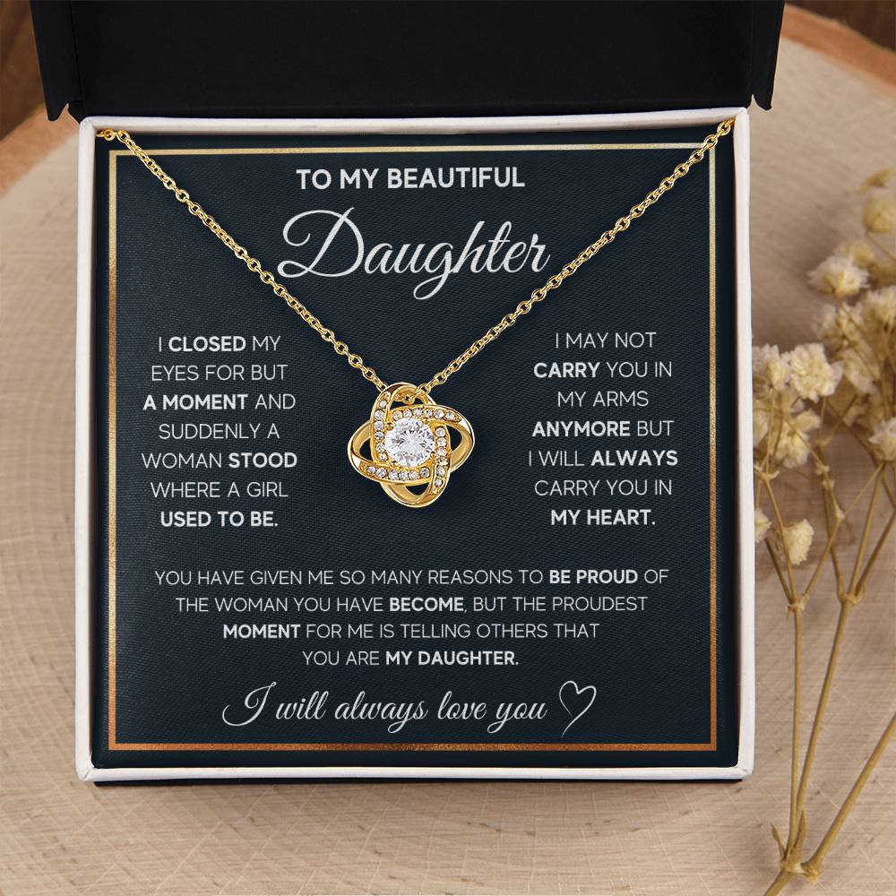 To My Daughter – I Will Always Carry You In My Heart Necklace