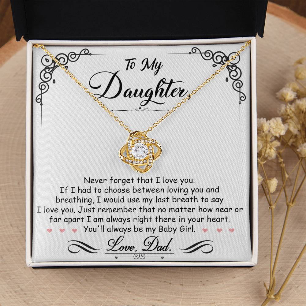 To My Daughter – I'm Always Right Here In Your Heart Necklace