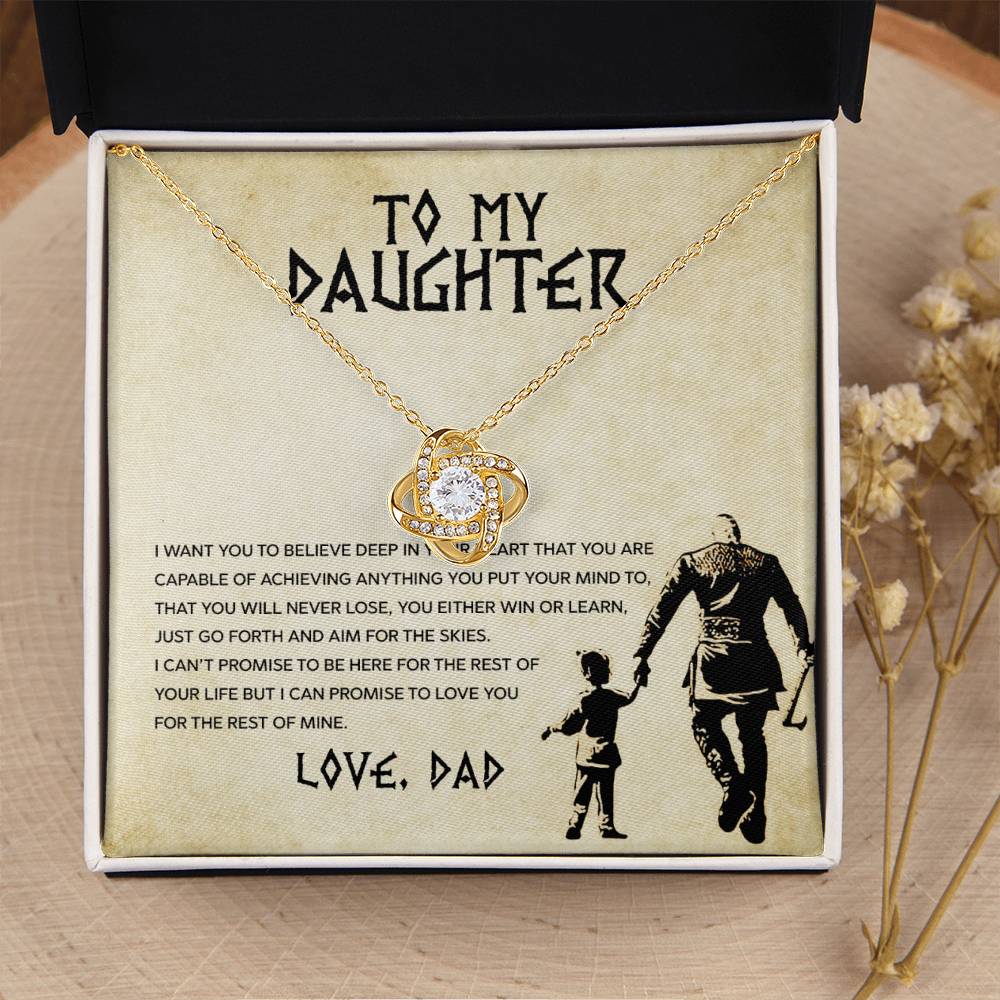 To My Daughter – You Will Never Lose, You Either Win Or Learn Necklace