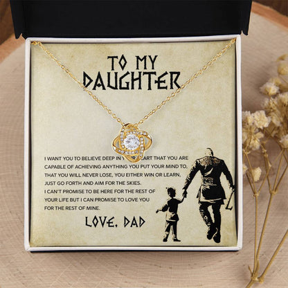 To My Daughter – You Will Never Lose, You Either Win Or Learn Necklace