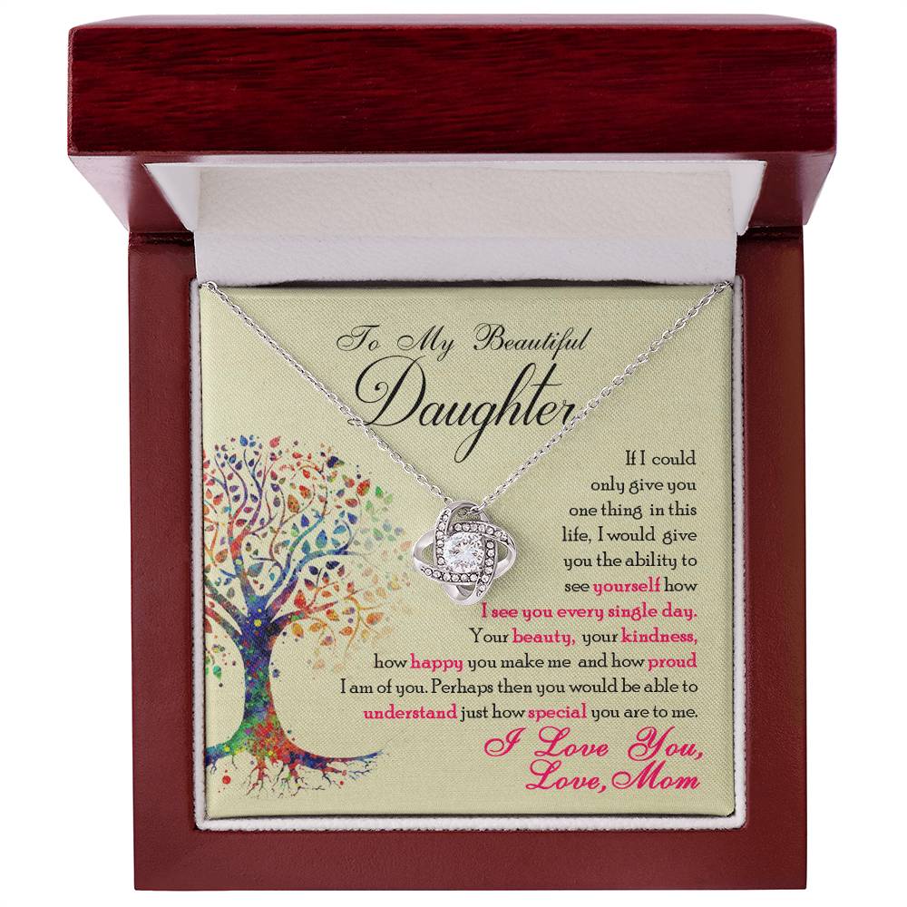 To My Beautiful Daughter – Forever Love Knot Necklace