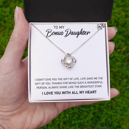 To My Bonus Daughter – Always Shine Like The Brightest Star Necklace