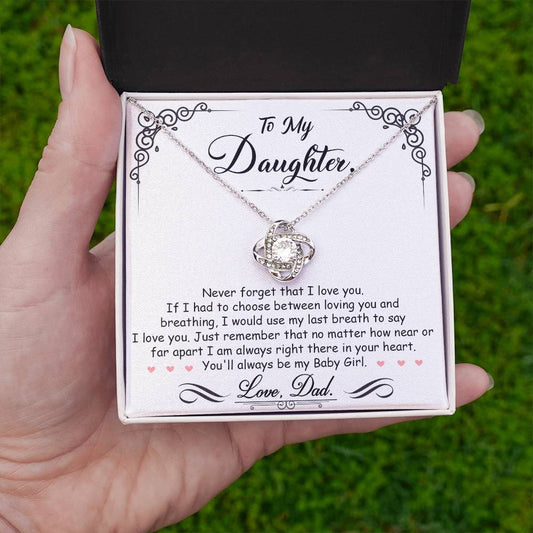 To My Daughter – I'm Always Right Here In Your Heart Necklace