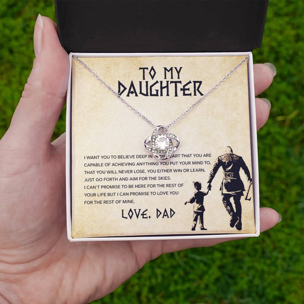 To My Daughter – You Will Never Lose, You Either Win Or Learn Necklace