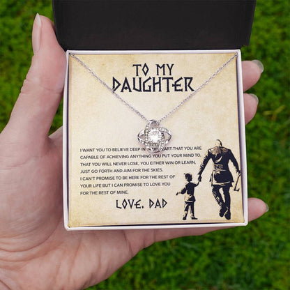 To My Daughter – You Will Never Lose, You Either Win Or Learn Necklace
