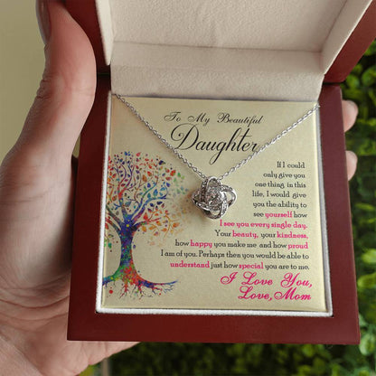 To My Beautiful Daughter – Forever Love Knot Necklace