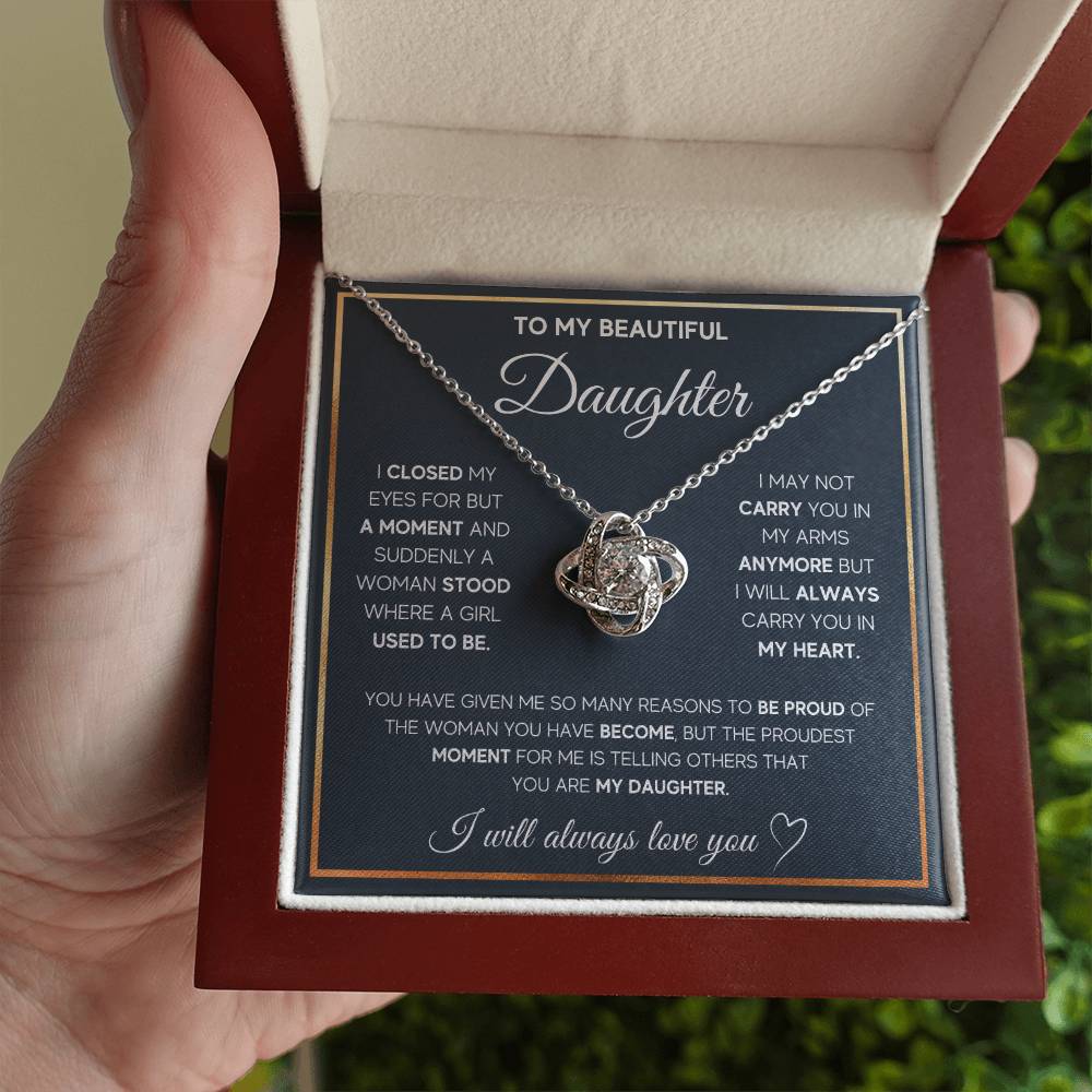 To My Daughter – I Will Always Carry You In My Heart Necklace