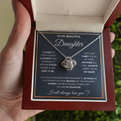 To My Daughter – I Will Always Carry You In My Heart Necklace
