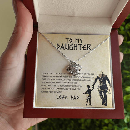 To My Daughter – You Will Never Lose, You Either Win Or Learn Necklace
