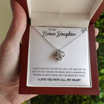 To My Bonus Daughter – Always Shine Like The Brightest Star Necklace