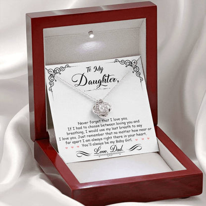 To My Daughter – I'm Always Right Here In Your Heart Necklace