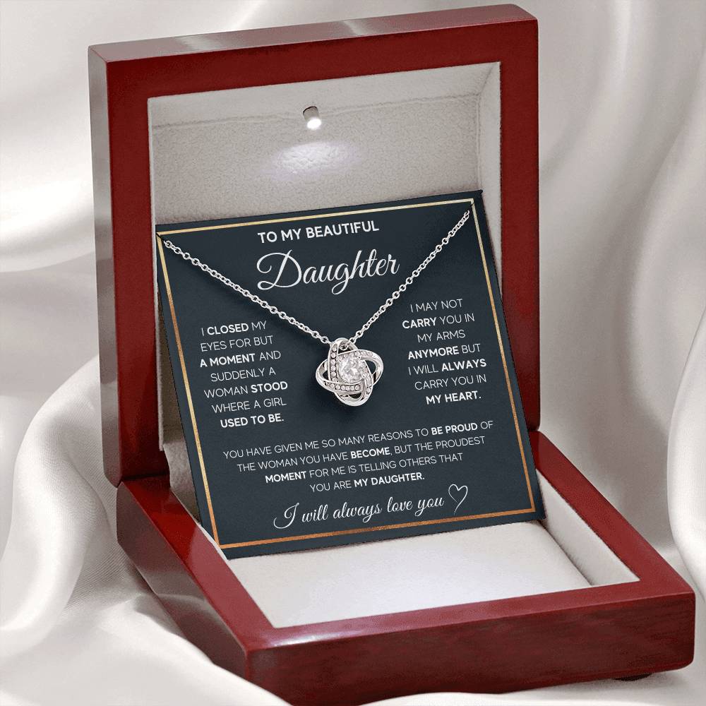 To My Daughter – I Will Always Carry You In My Heart Necklace
