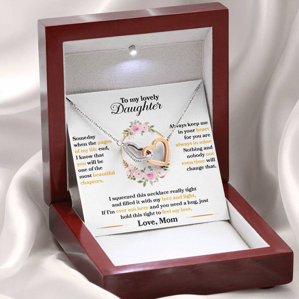 To My Lovely Daughter – Hold This Tight To Feel My Love Necklace