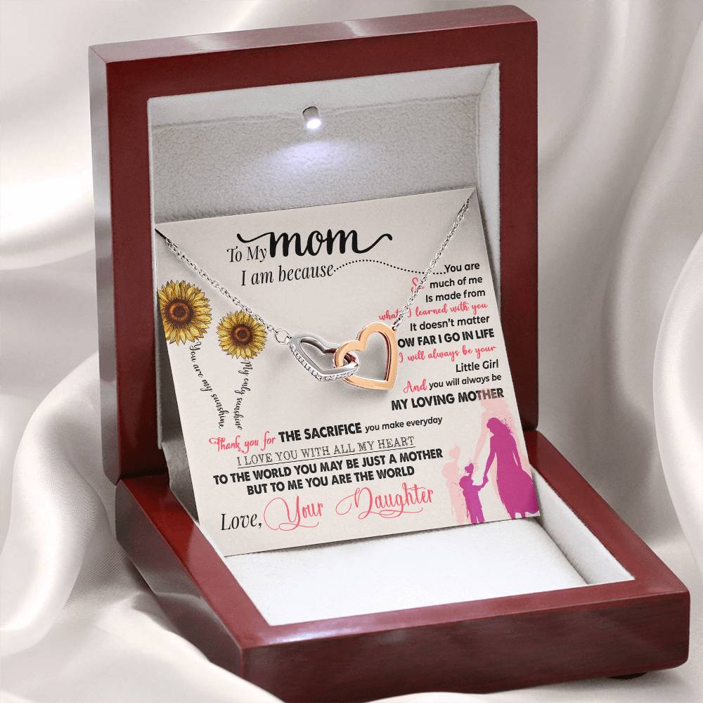 To My Mom – Thank You For Everything Interlocking Hearts Necklace