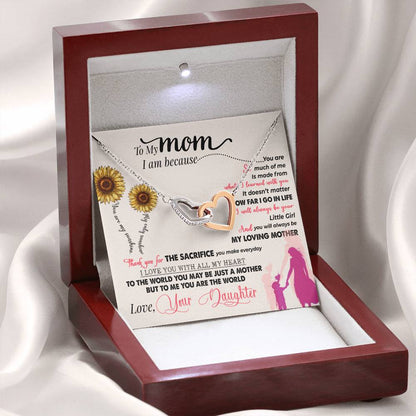 To My Mom – Thank You For Everything Interlocking Hearts Necklace