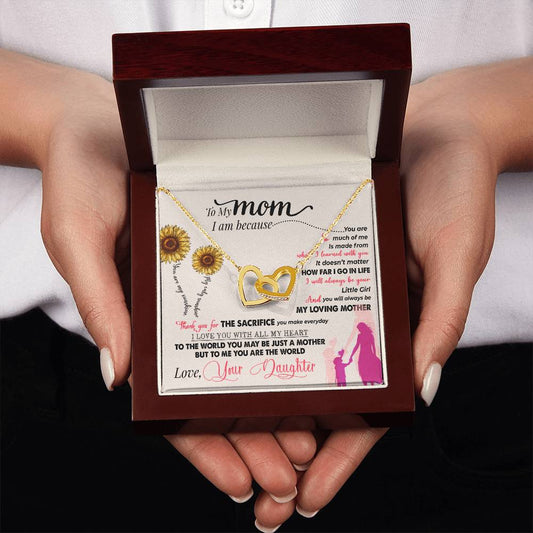 To My Mom – Thank You For Everything Interlocking Hearts Necklace