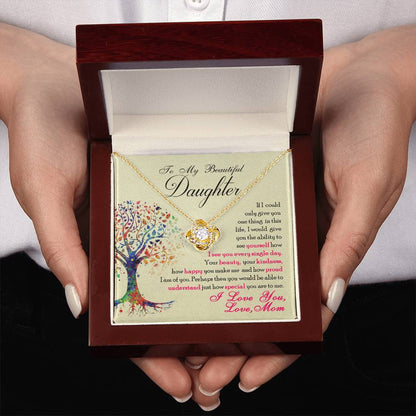 To My Beautiful Daughter – Forever Love Knot Necklace