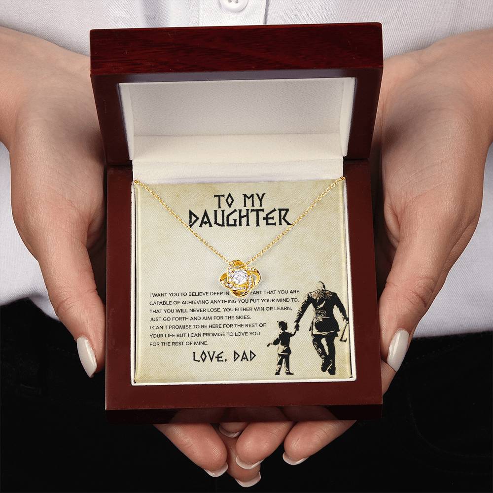 To My Daughter – You Will Never Lose, You Either Win Or Learn Necklace