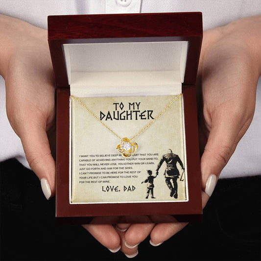 To My Daughter – You Will Never Lose, You Either Win Or Learn Necklace