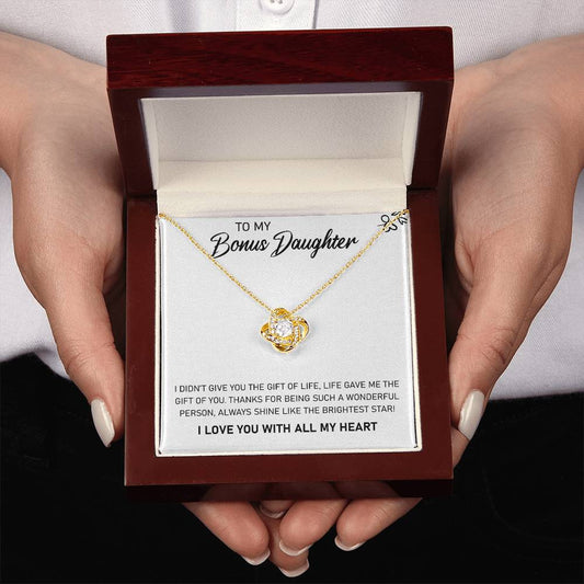 To My Bonus Daughter – Always Shine Like The Brightest Star Necklace