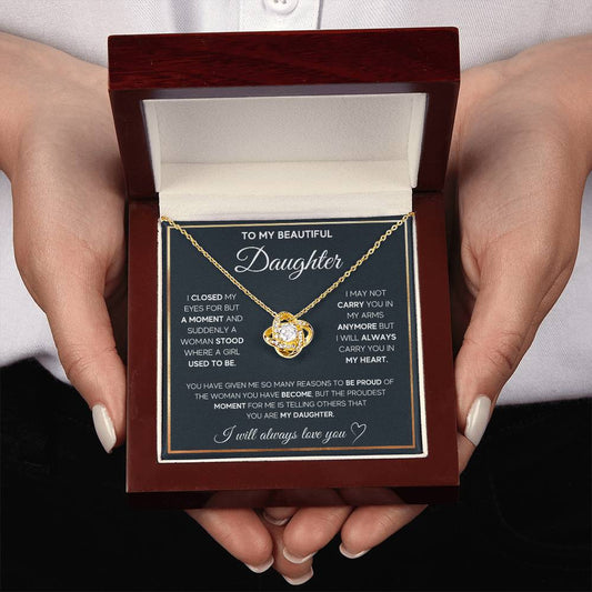 To My Daughter – I Will Always Carry You In My Heart Necklace