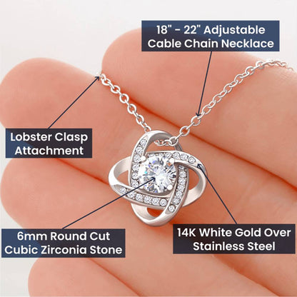 To My Beautiful Daughter – Forever Love Knot Necklace