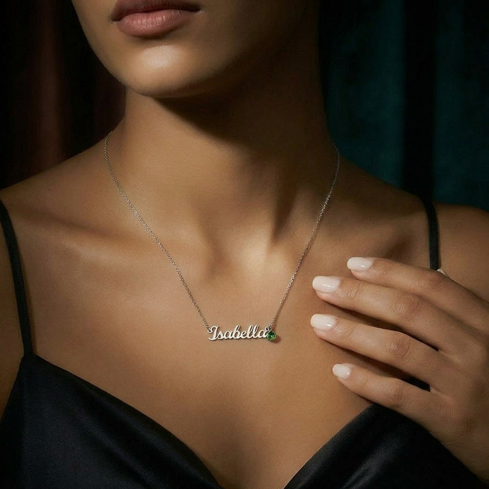 To My Daughter From Dad – Personalized Name & Birthstone Necklace