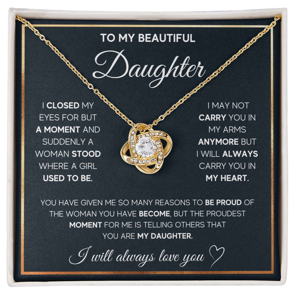 To My Daughter – I Will Always Carry You In My Heart Necklace