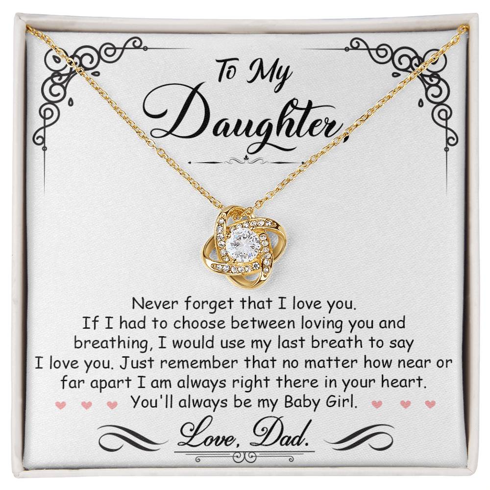To My Daughter – I'm Always Right Here In Your Heart Necklace