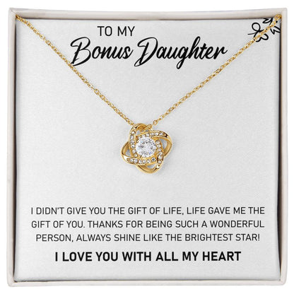 To My Bonus Daughter – Always Shine Like The Brightest Star Necklace