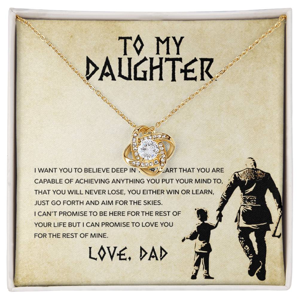 To My Daughter – You Will Never Lose, You Either Win Or Learn Necklace