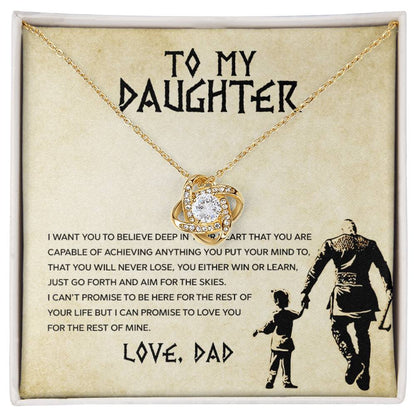To My Daughter – You Will Never Lose, You Either Win Or Learn Necklace