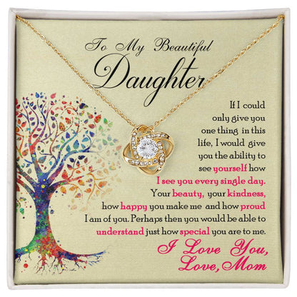 Keep-To My Daughter – Love Knot Necklace Gift From Mom