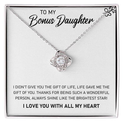 To My Bonus Daughter – Always Shine Like The Brightest Star Necklace