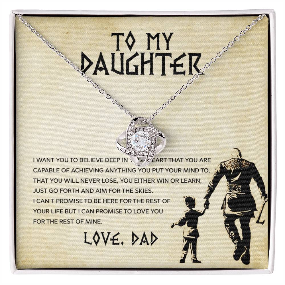 To My Daughter – You Will Never Lose, You Either Win Or Learn Necklace