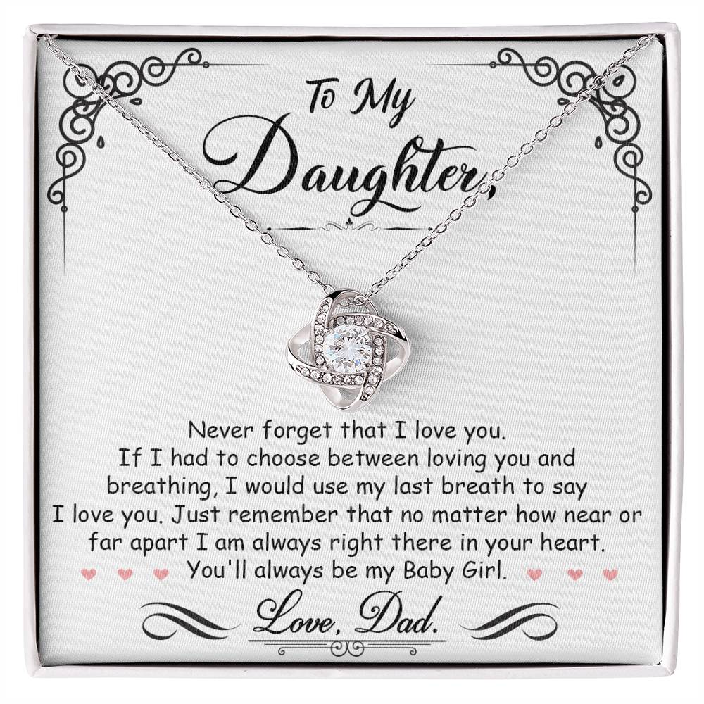 To My Daughter – I'm Always Right Here In Your Heart Necklace