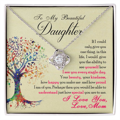 Keep-To My Daughter – Love Knot Necklace Gift From Mom