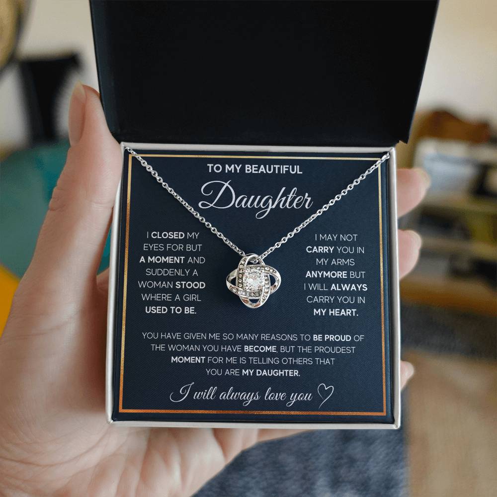 To My Daughter – I Will Always Carry You In My Heart Necklace