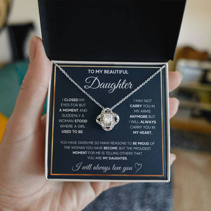 To My Daughter – I Will Always Carry You In My Heart Necklace