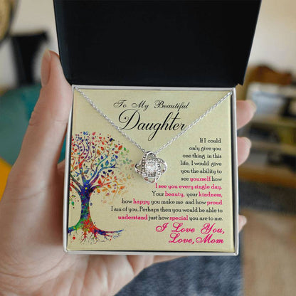 Keep-To My Daughter – Love Knot Necklace Gift From Mom