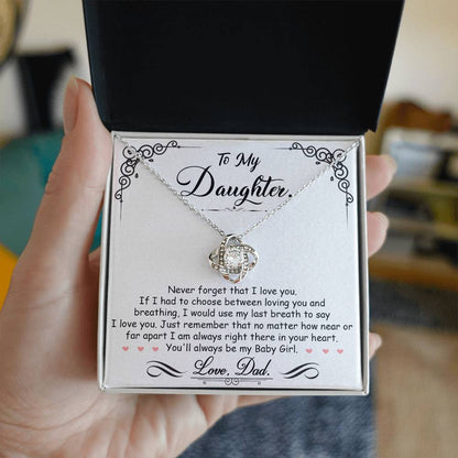 To My Daughter – I'm Always Right Here In Your Heart Necklace